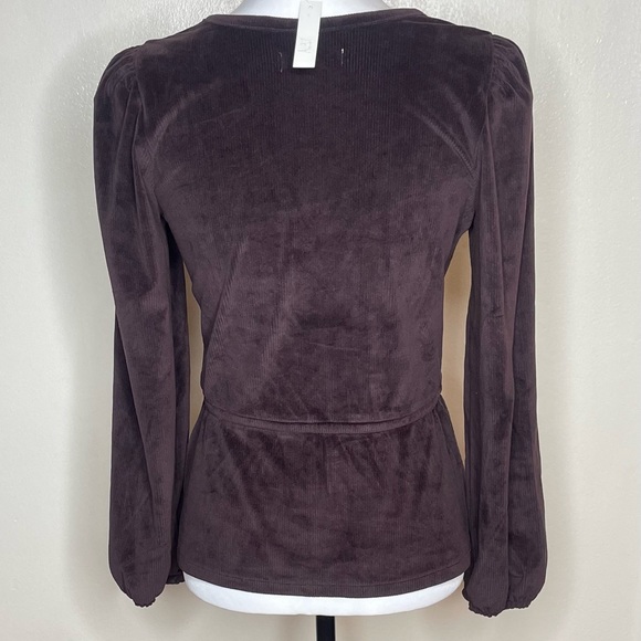 Madewell Corduroy Tie-Front Faux-Wrap Top. - Picture 7 of 14